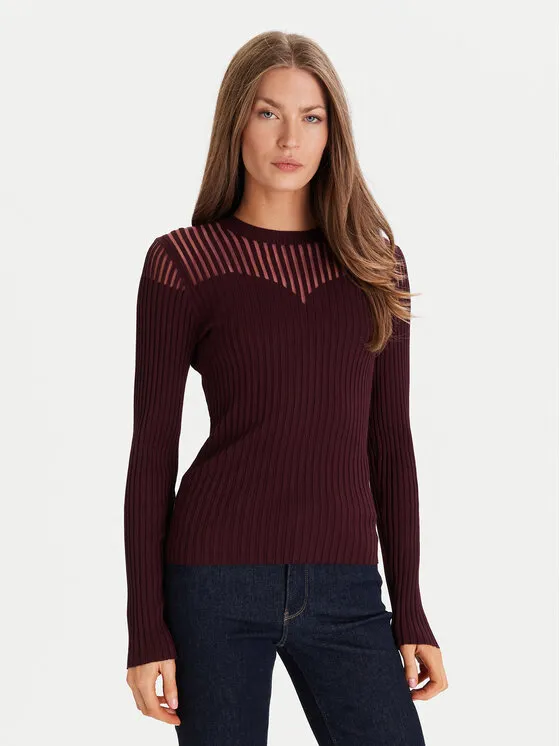 Πουλόβερ · Μπορντό · Slim Fit