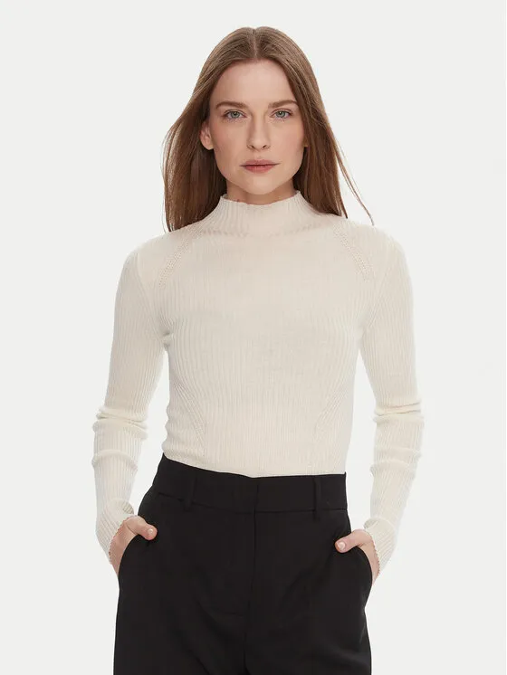 Πουλόβερ · Εκρού · Slim Fit