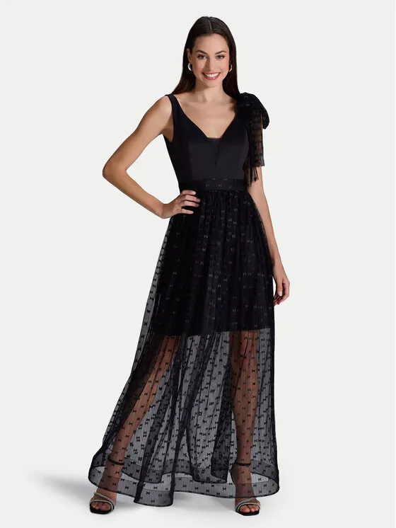 Swing Φόρεμα βραδινό · Μαύρο · Maxi