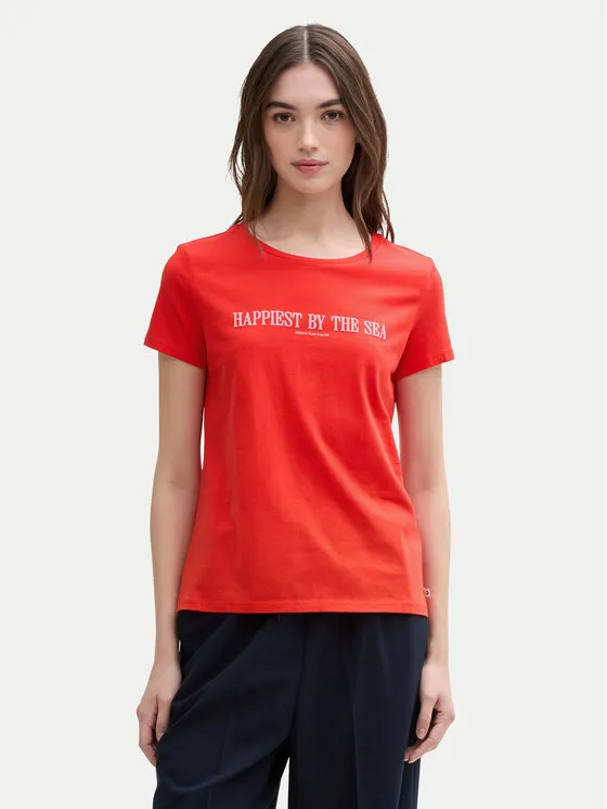 Tom Tailor Denim T-Shirt · Κόκκινο