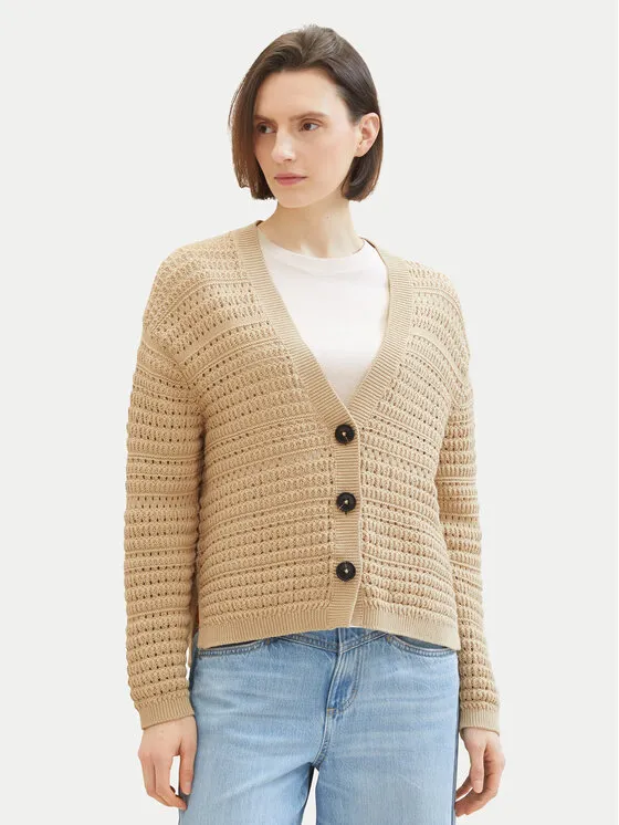 Tom Tailor Ζακέτα · Μπεζ · Relaxed Fit
