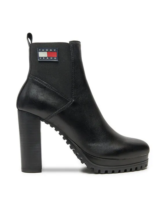 Tommy Jeans Μποτάκια · Μαύρο · 10 cm