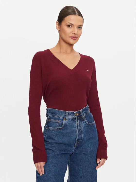 Tommy Jeans Πουλόβερ · Μπορντό · Regular Fit