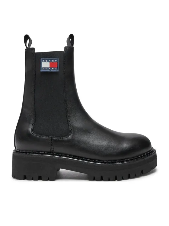 Tommy Jeans Μποτάκια με λάστιχο · Μαύρο