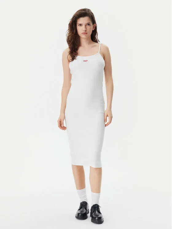 Tommy Jeans Φόρεμα καλοκαιρινό · Μπεζ · Midi