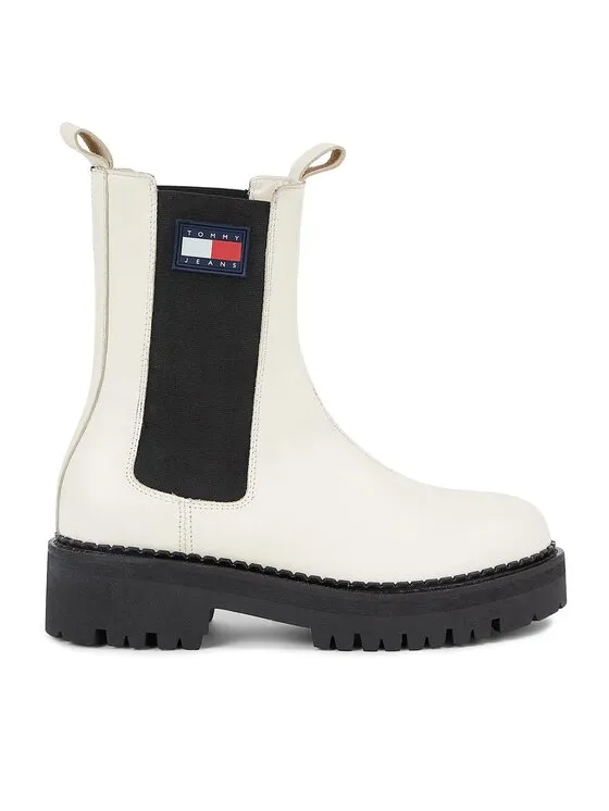 Tommy Jeans Μποτάκια με λάστιχο · Λευκό