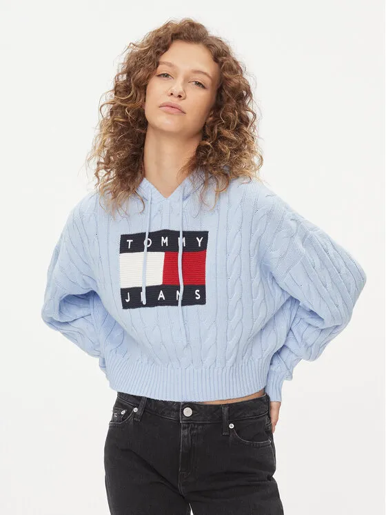 Tommy Jeans Πουλόβερ · Γαλάζιο · Regular Fit