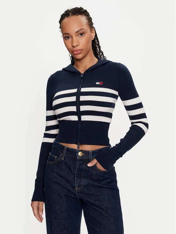 Tommy Jeans Πουλόβερ · Σκούρο μπλε · Slim Fit