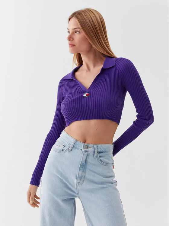 Tommy Jeans Πουλόβερ · Μωβ · Slim Fit