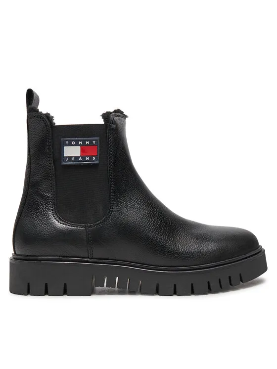 Tommy Jeans Μποτάκια με λάστιχο · Μαύρο