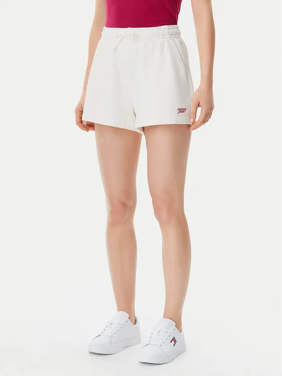 Tommy Jeans Αθλητικό σορτς · Εκρού