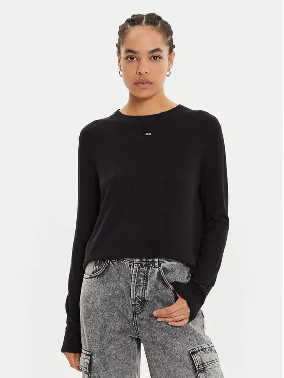 Tommy Jeans Πουλόβερ · Μαύρο · Regular Fit