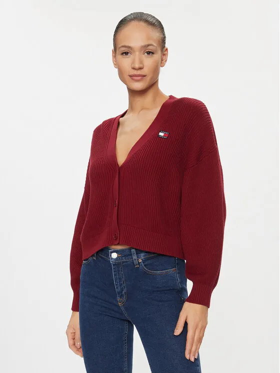 Tommy Jeans Ζακέτα · Μπορντό · Relaxed Fit