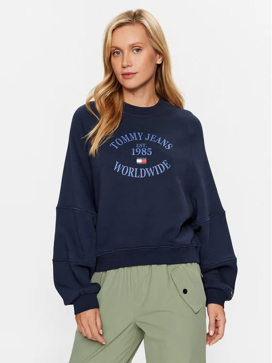 Tommy Jeans Μπλούζα · Σκούρο μπλε · Relaxed Fit
