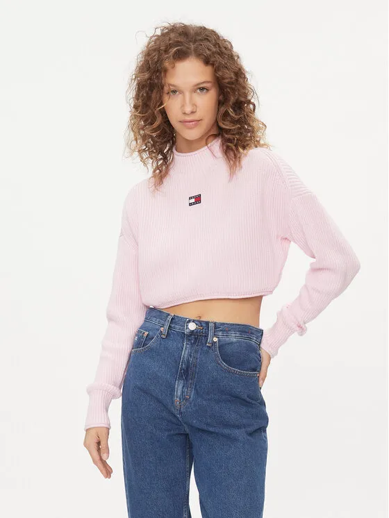 Tommy Jeans Πουλόβερ · Ροζ · Regular Fit