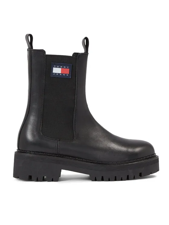 Tommy Jeans Μποτάκια με λάστιχο · Μαύρο