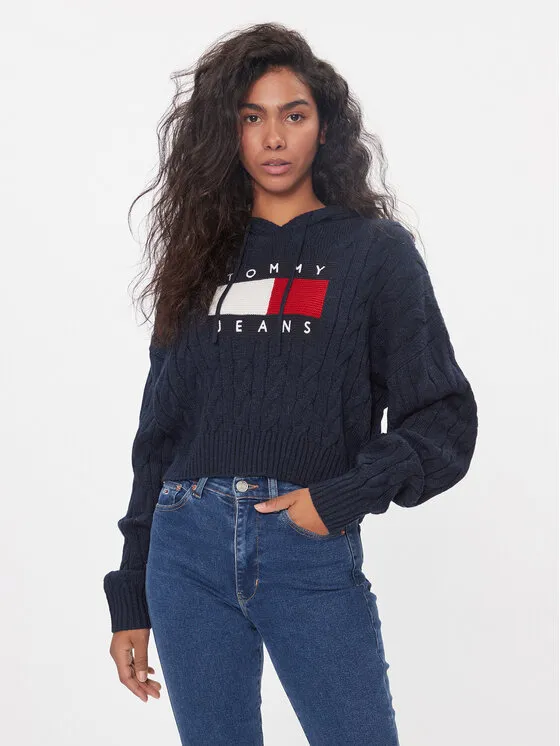 Tommy Jeans Πουλόβερ · Σκούρο μπλε · Regular Fit