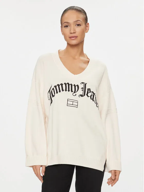 Tommy Jeans Πουλόβερ · Εκρού · Oversize