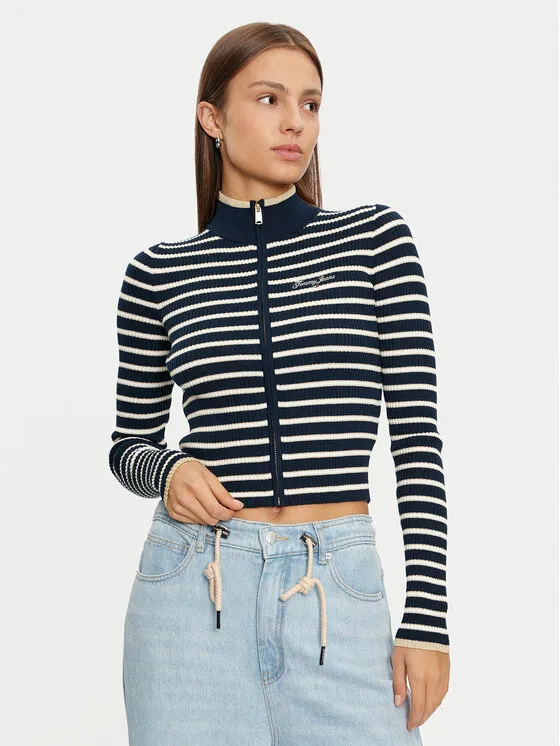 Tommy Jeans Πουλόβερ · Σκούρο μπλε · Slim Fit