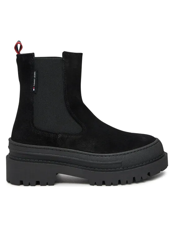 Tommy Jeans Μποτάκια με λάστιχο · Μαύρο