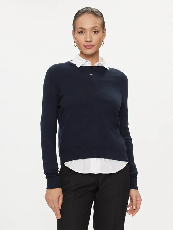 Tommy Jeans Πουλόβερ · Σκούρο μπλε · Regular Fit