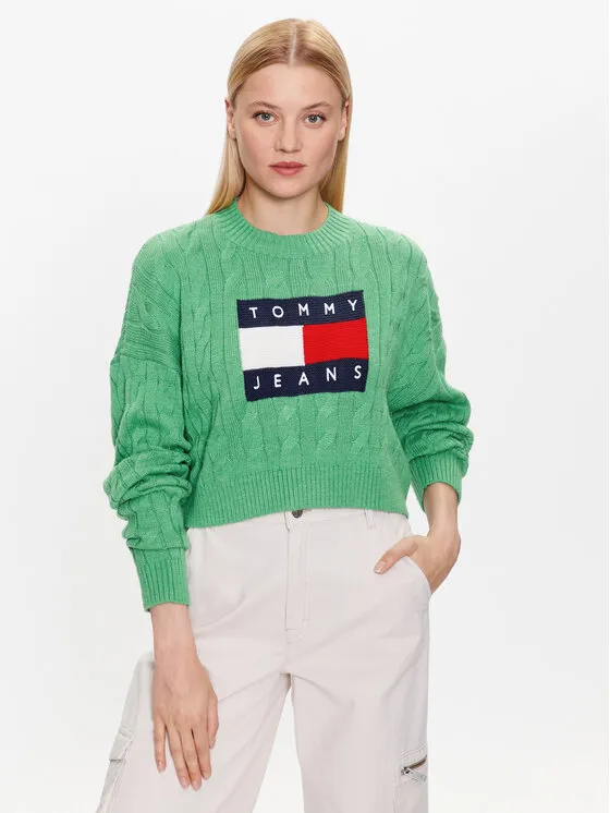 Tommy Jeans Πουλόβερ · Πράσινο · Regular Fit