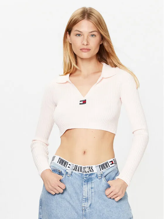Tommy Jeans Πουλόβερ · Ροζ · Slim Fit