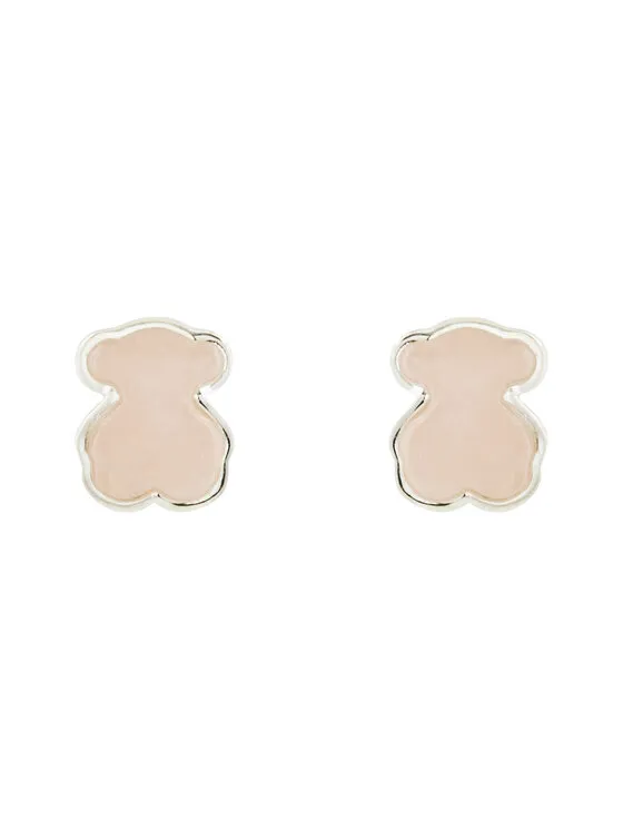 Σκουλαρίκια · Ροζ · Ασημί 925, Χαλαζίας