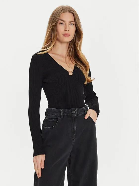 Πουλόβερ · Μαύρο · Slim Fit