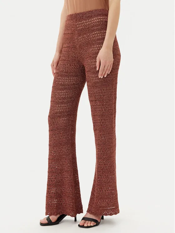 Πλεκτό παντελόνι · Καφέ · Regular Fit
