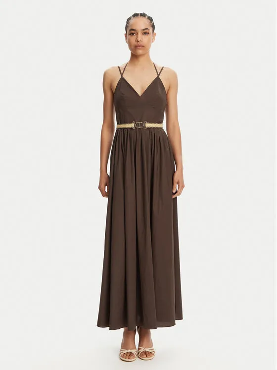 TWINSET Φόρεμα καλοκαιρινό · Καφέ · Maxi