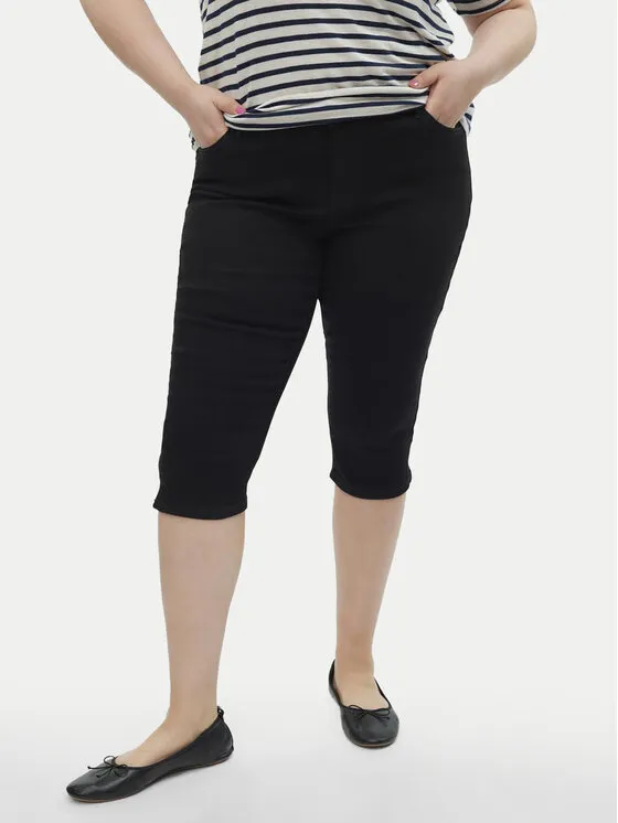 Vero Moda Curve Παντελόνι Capri · Μαύρο · Slim Fit