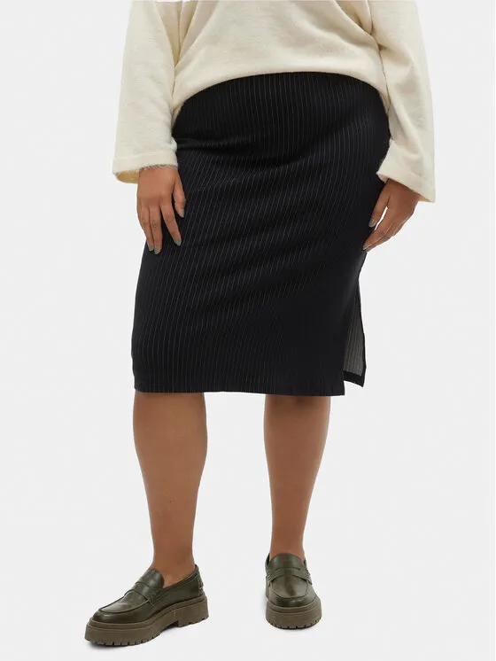 Vero Moda Curve Φούστα midi · Μαύρο · Midi