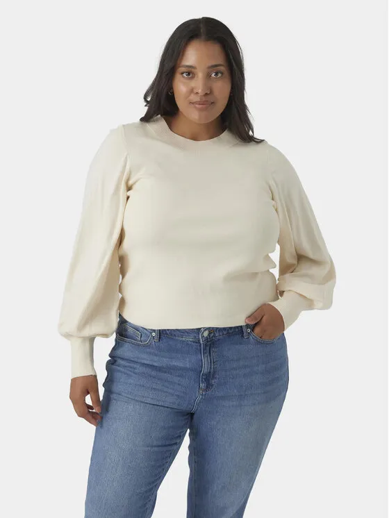 Vero Moda Curve Πουλόβερ · Μπεζ · Regular Fit