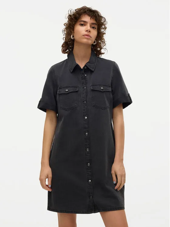 Vero Moda Φόρεμα τζιν · Μαύρο · Mini