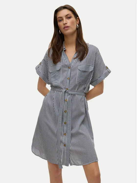 Vero Moda Φόρεμα πουκάμισο · Σκούρο μπλε · Mini