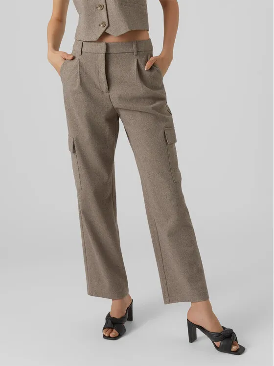 Vero Moda Παντελόνι υφασμάτινο · Γκρι · Regular Fit