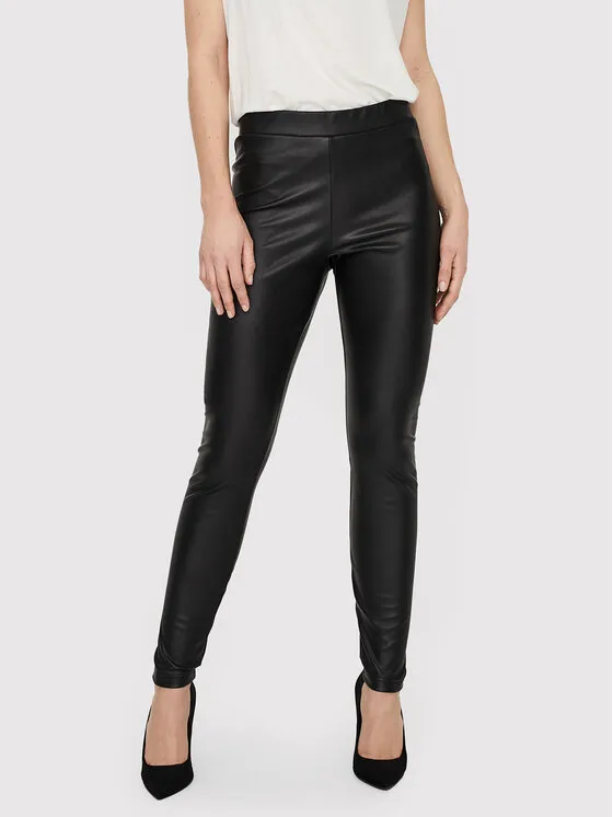 Vero Moda Παντελόνι από απομίμηση δέρματος · Μαύρο · Skinny Fit