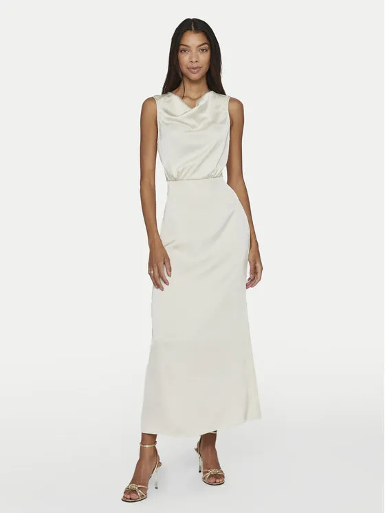 Φόρεμα κοκτέιλ · Μπεζ · Midi