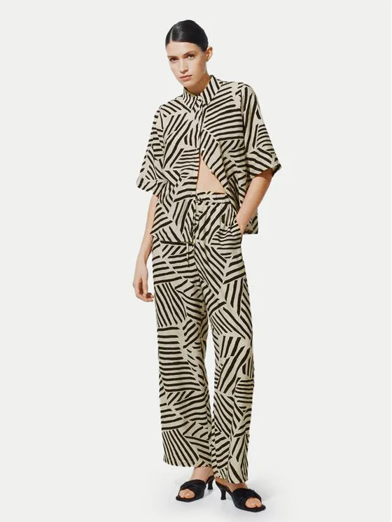 Vila Παντελόνι υφασμάτινο · Μπεζ · Relaxed Fit