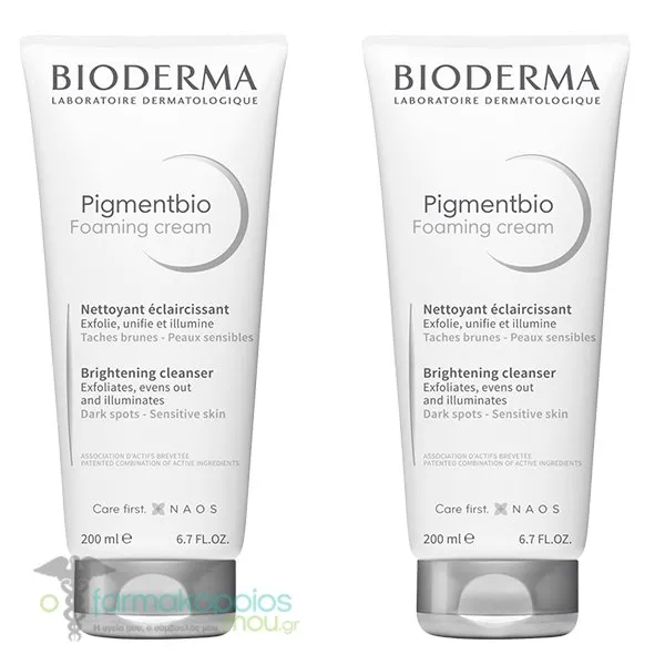 2 x Bioderma Pigmentbio Foaming Cream Brightening Cleanser for Dark Spots & Sensitive Skin, 2 x 200ml