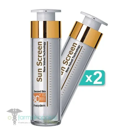 2 x Frezyderm Sun Screen Velvet Face Cream SPF30, 2x50ml