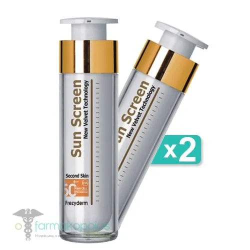 2 x Frezyderm Sun Screen Velvet Face Cream SPF50+, 2x50ml