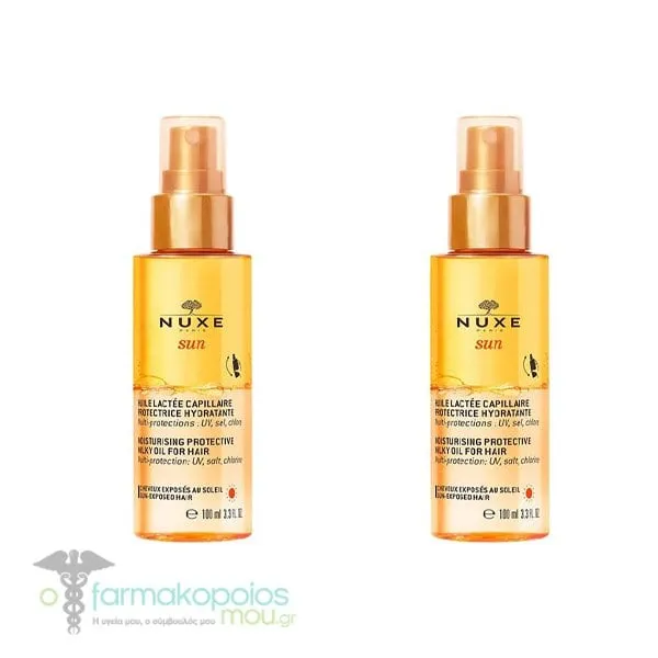 2 x Nuxe Sun Moisturising Protective Milky Oil For Hair, 2 x 100ml