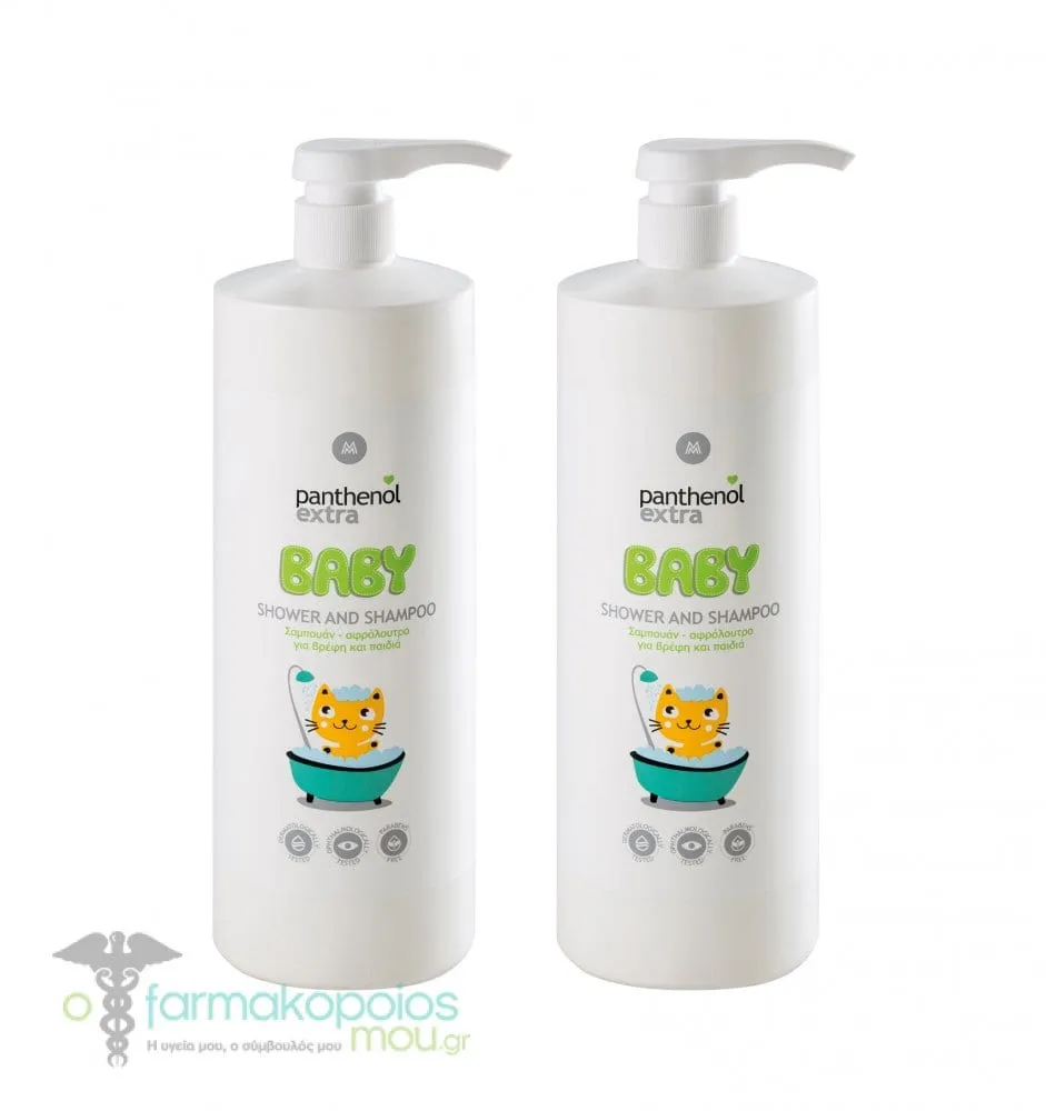 2 x Panthenol Extra Baby Shower & Shampoo, 2 x 1lt