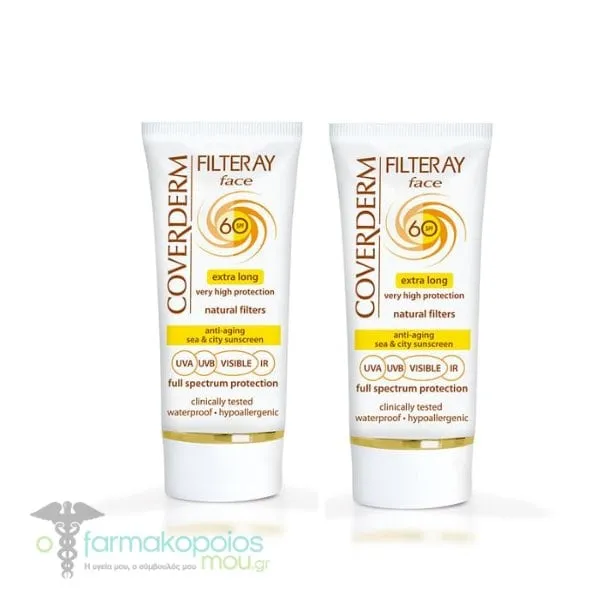 2x Coverderm Filteray Face Sunscreen SPF60, 2x50ml