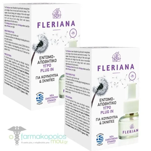2x Fleriana Natural Insect Repellent Plugin, 2x30ml