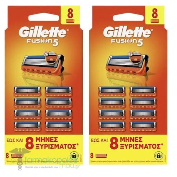 2x Gillette Fusion5 Men’s Razor Blade Refills, 2x8pcs