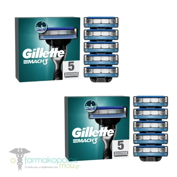2x Gillette Mach3 Razor Blade Refills, 2x5pcs