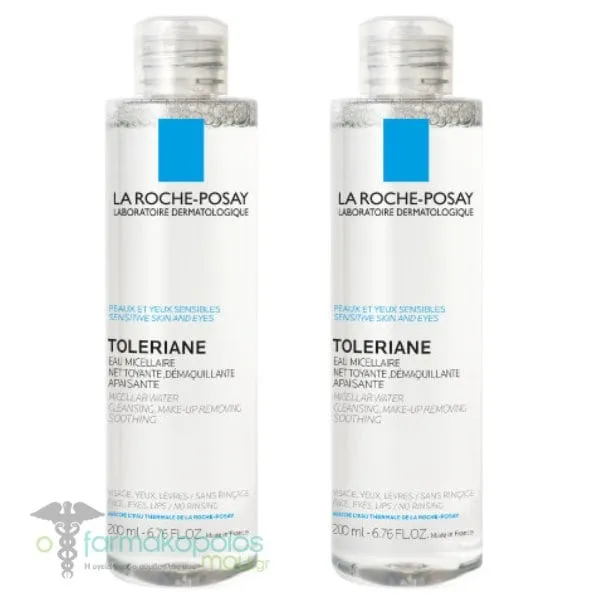 2x La Roche-Posay Toleriane Micellar Water Μικυλλιακό Νερό Καθαρισμού για την Eυαίσθητη Eπιδερμίδα, 2x200ml